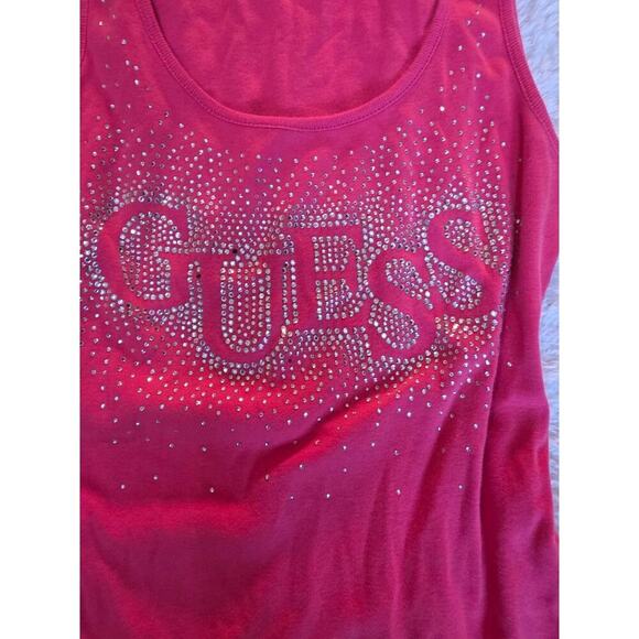 💖 Guess Rhinestone Logo Tank Top – Size M - Picture 2 of 4